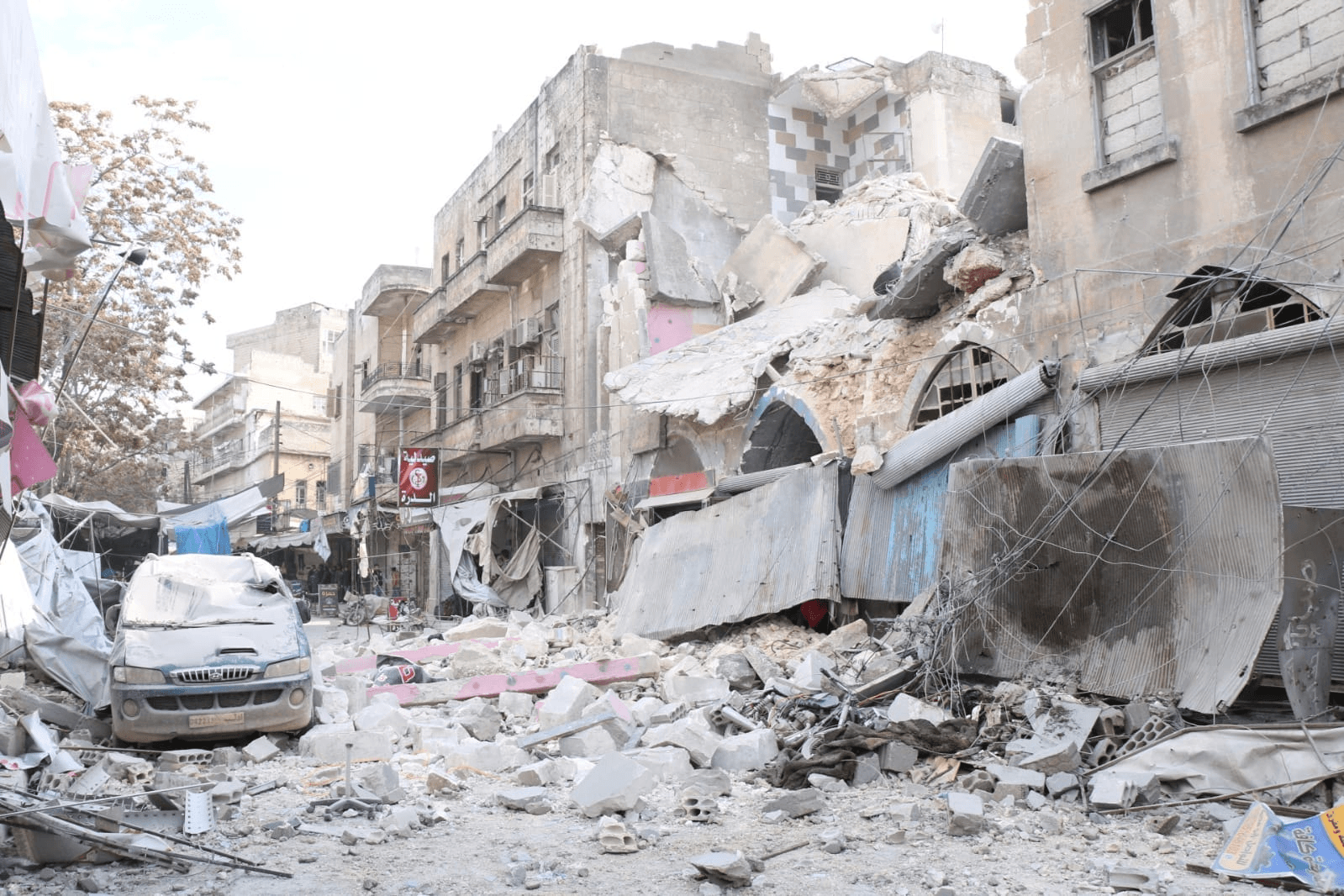 Airstrikes on two markets, Industry City and two Civil Defense Centers in Idlib