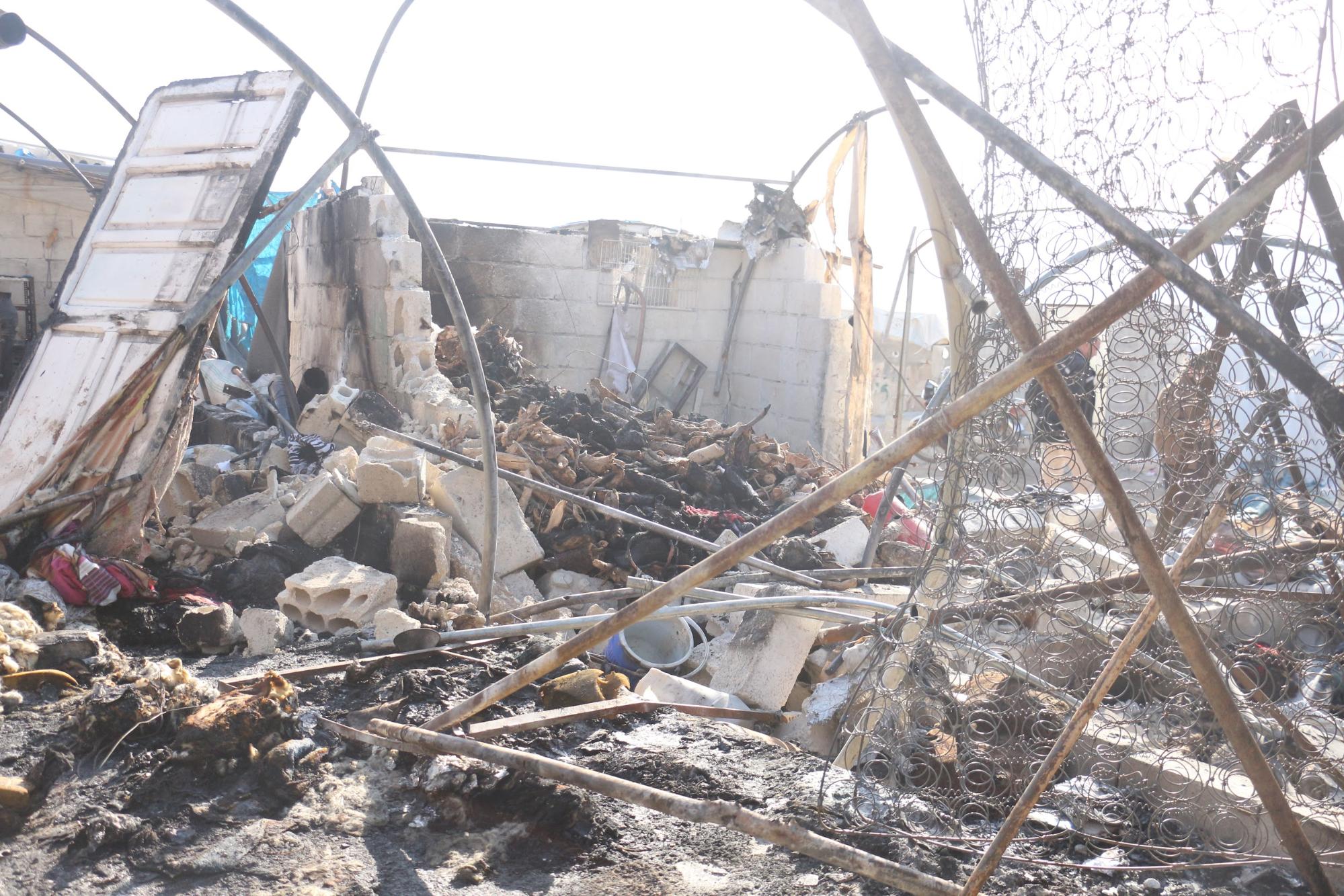Missile Destroyed Tents in IDP Camp in Qah