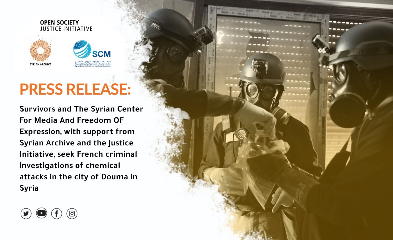 Filling of criminal complaint in France regarding the chemical attacks in Syria