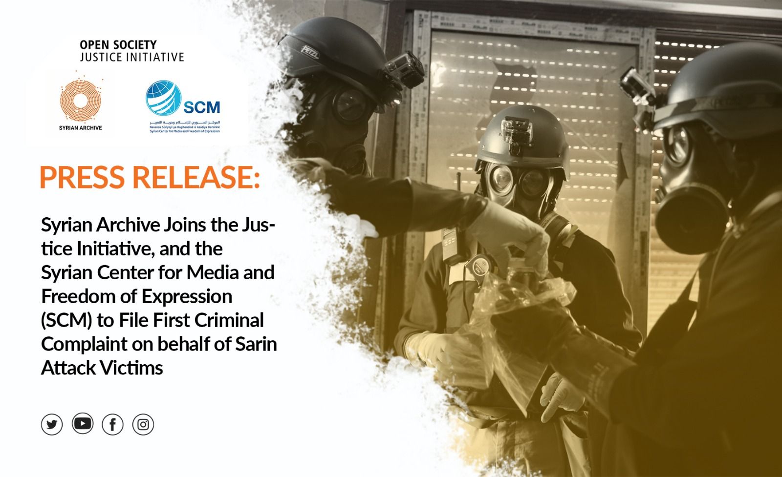 Press Release: Criminal Complaint filed on behalf of sarin attack victims